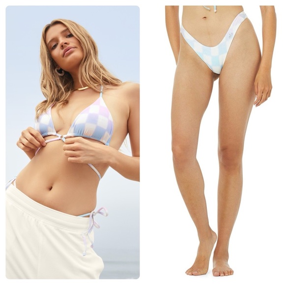 Alo Yoga ALO x Frankies Bikinis Katarina Top and Bottom - Pastel Checker - Picture 1 of 7